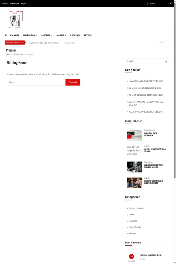 Suriçi Grubu Derneği Web Sitesi tasarım detayı