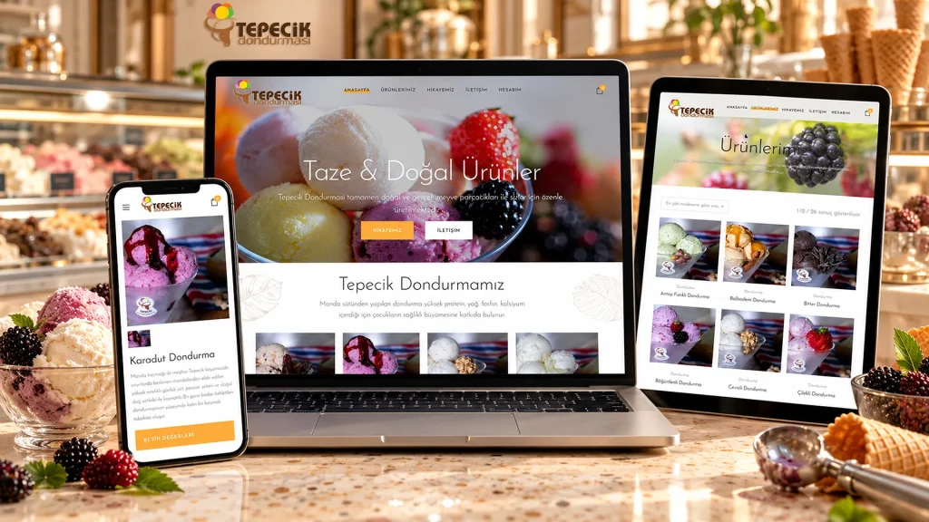 Tepecik Dondurması Web Sitesi ve Ürün Kataloğu
