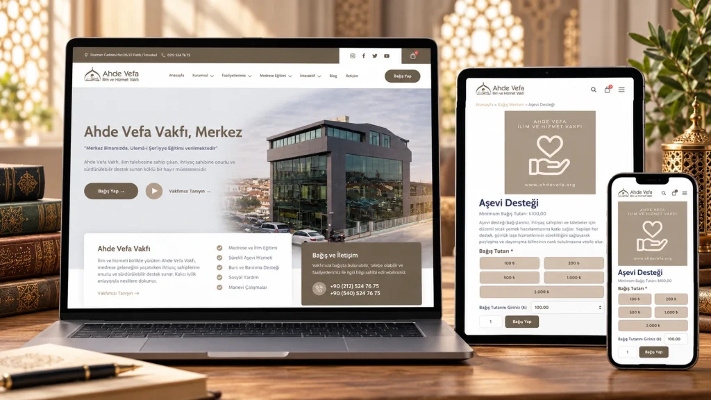 Ahde Vefa Vakfı Web Sitesi ve Bağış Modülü