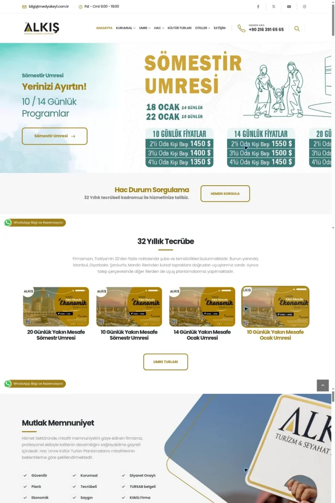 Alkış Turizm Web Sitesi, SEO Çalışması tasarım detayı