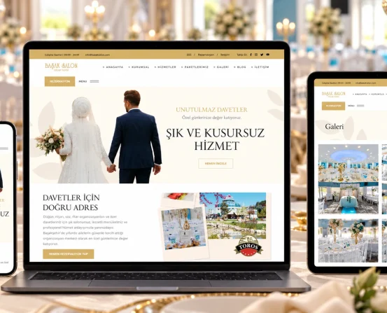 Başak Salon web tasarım projesi cihaz mockupı