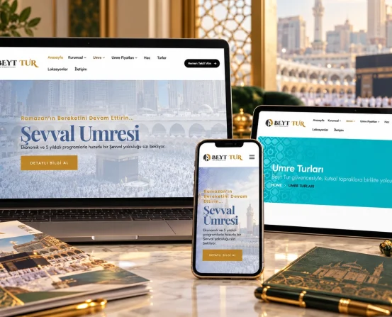 Beyt Tur web sitesi masaüstü tablet ve telefon görünümü