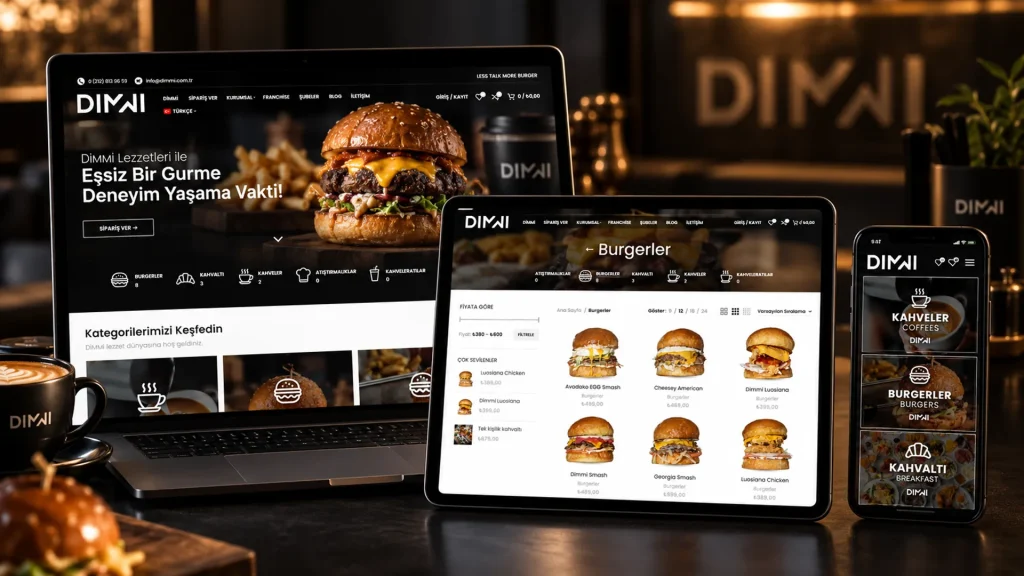 DIMMI Coffee & Burger Web Sitesi ve QR Menü