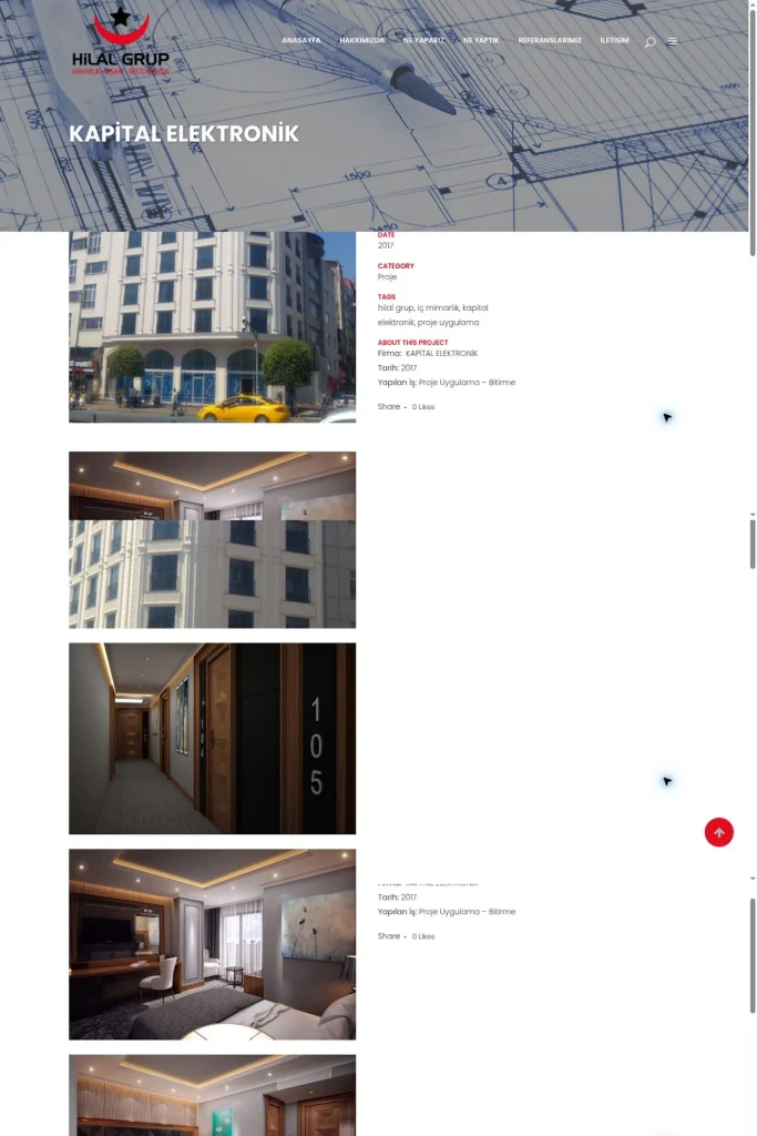 Hilal Grup Kurumsal Web Sitesi tasarım detayı