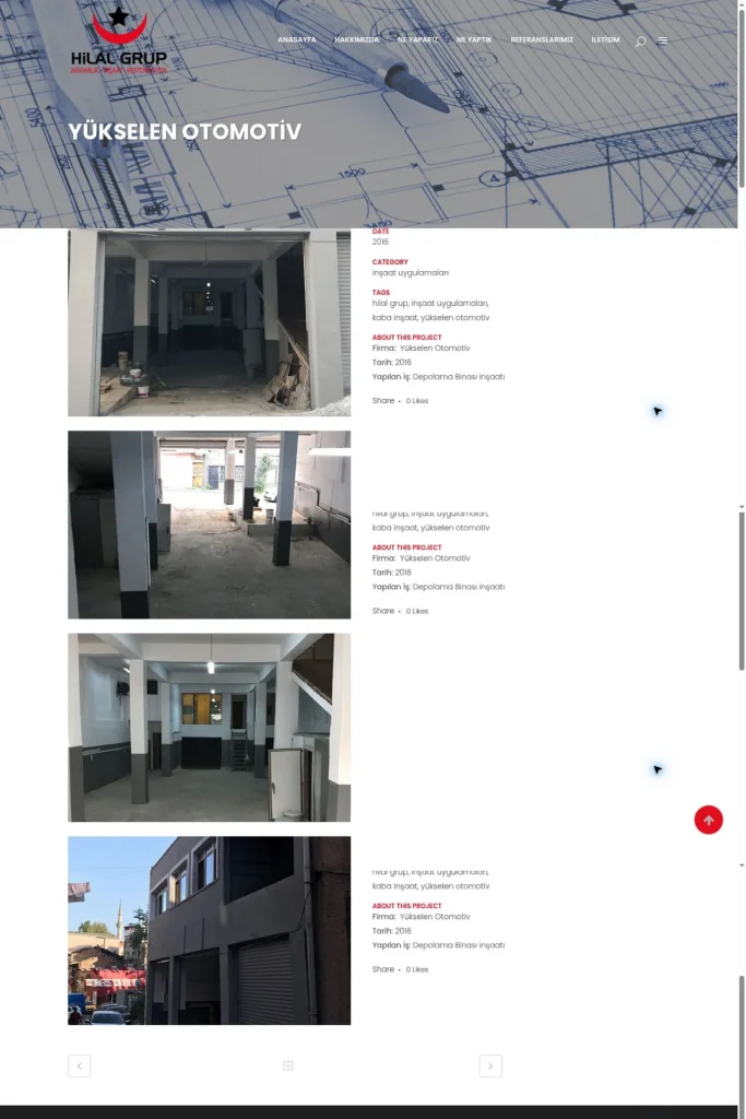 Hilal Grup Kurumsal Web Sitesi tasarım detayı