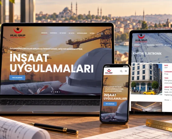 Hilal Grup web sitesi masaüstü tablet ve telefon görünümü