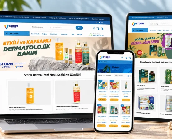 Storm Vitals web tasarım projesi cihaz mockupı