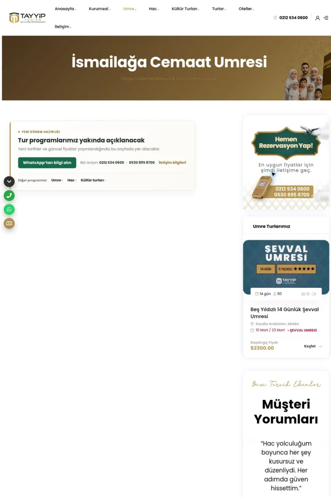 Tayyip Turizm Web Sitesi, SEO Çalışması tasarım detayı