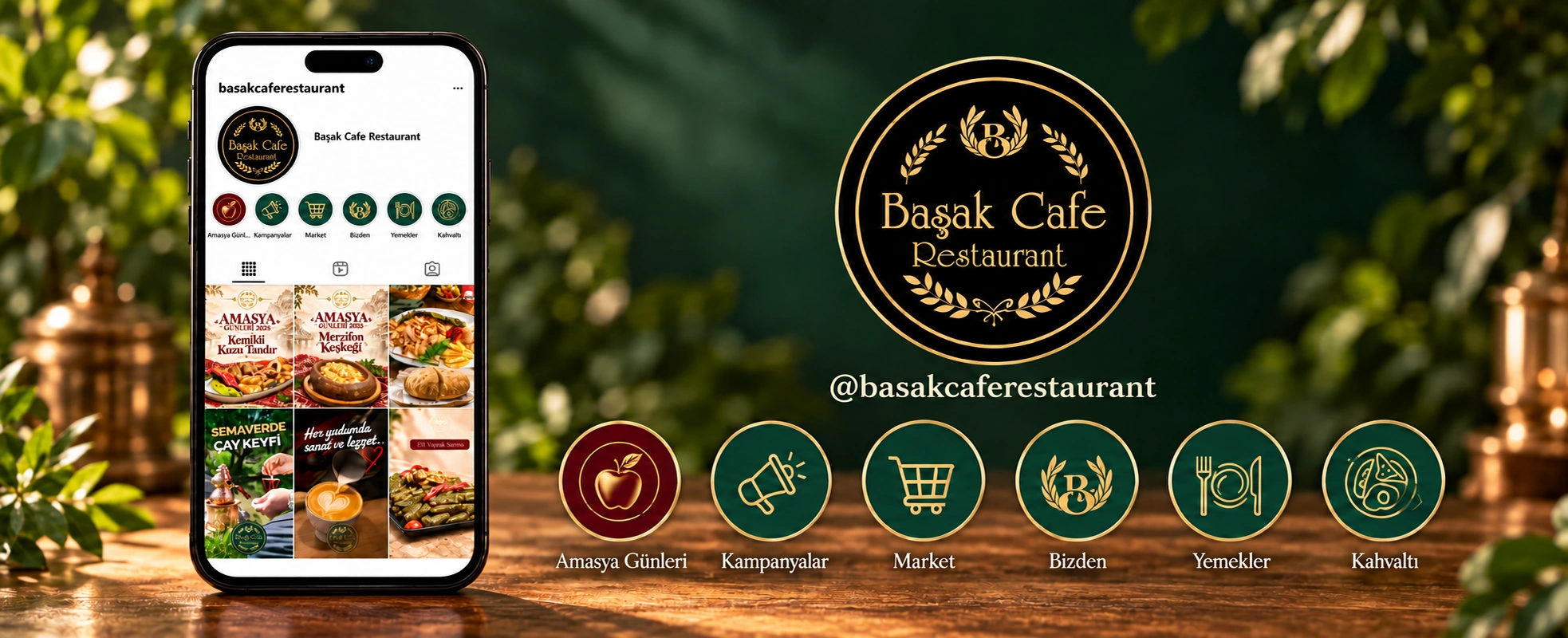 Başak Cafe Restaurant Instagram profili ve öne çıkanlar sunumu