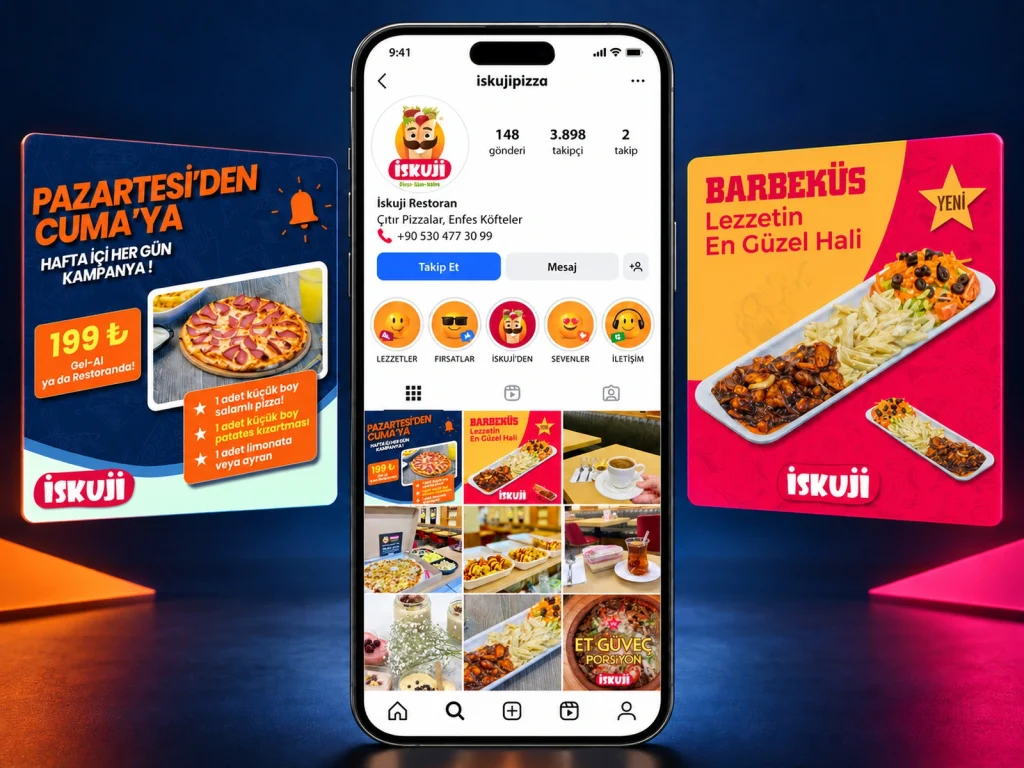 İskuji Pizza Sosyal Medya İçerik Üretimi ve Reklam Yönetimi
