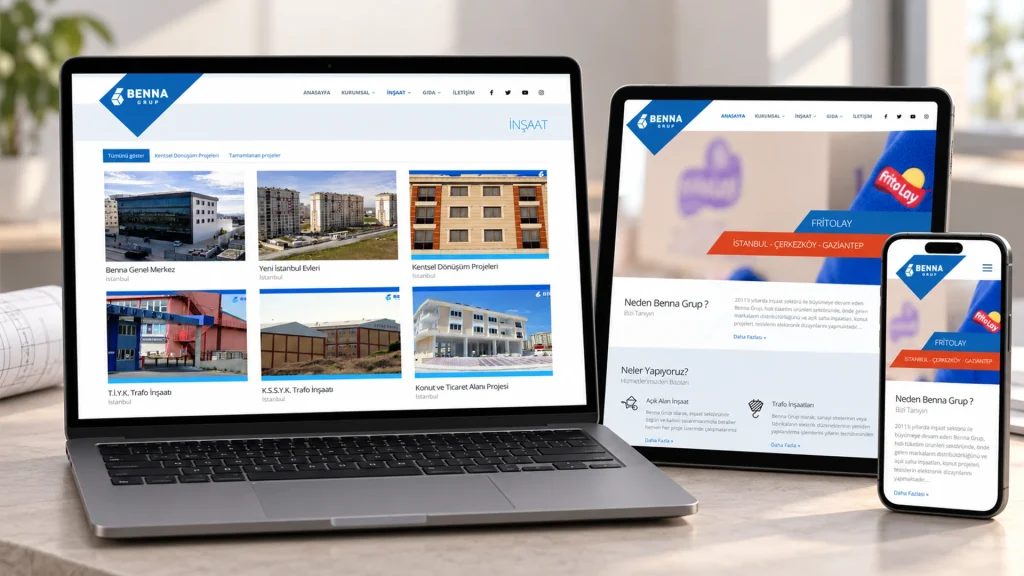 Benna Grup Kurumsal Web Sitesi ve Proje Tanıtımı
