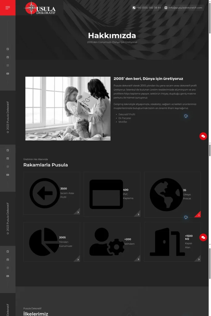 Pusula Karolaj Web Sitesi tasarım detayı