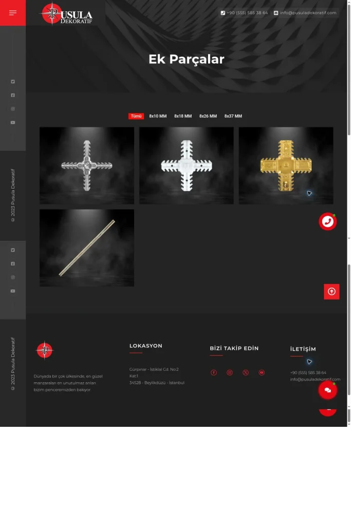Pusula Karolaj Web Sitesi tasarım detayı