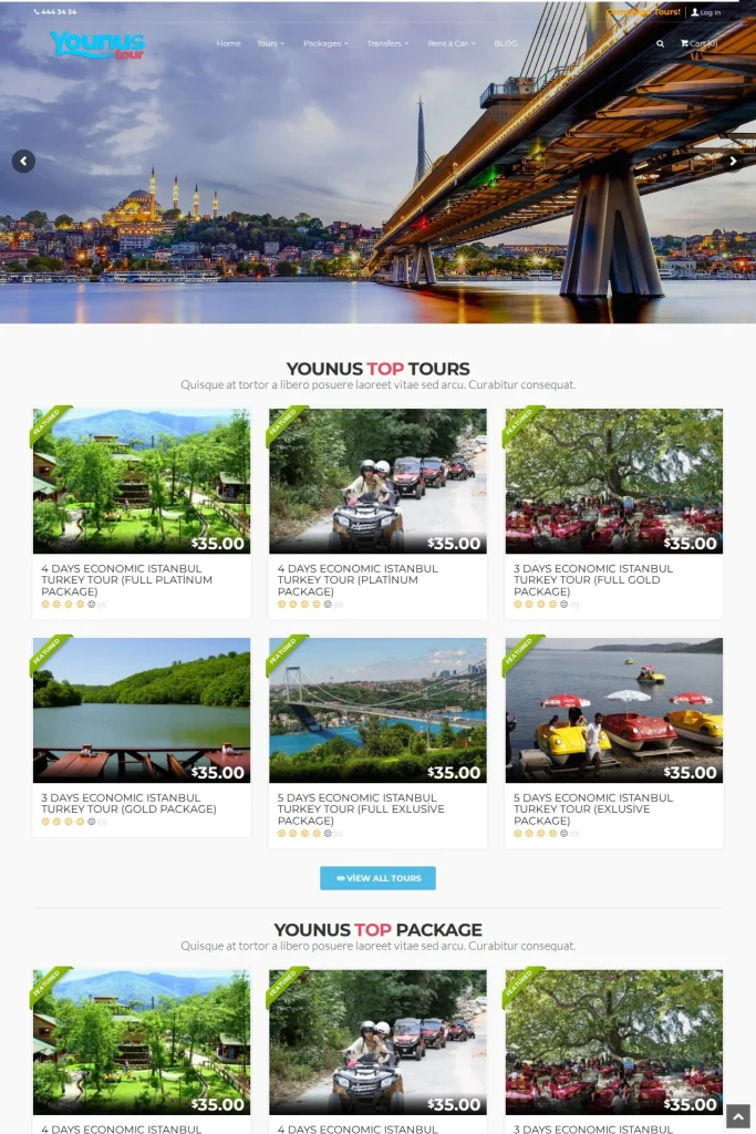 Younus Tour Web Sitesi ve Tur Kataloğu tasarım detayı